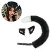 Animal Cosplay Costume Fauxs Furs Wolf Cats Foxes Tail and Cats Ears Headbands Halloween Party Costume Accessories