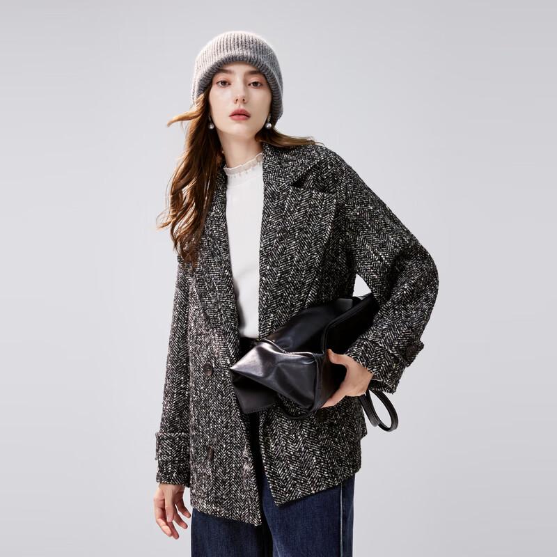 Damen Lockerer Blazer Mantel mit Wollmischung