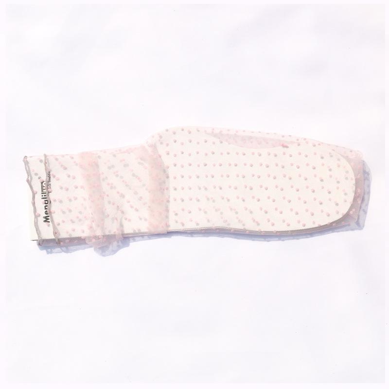Frühling/Sommer Neu Dünn Wadenlang Netz Fee Gepunktet Glas Strümpfe Transparent Tüll Beflockt Baggy Socken One size fits all white