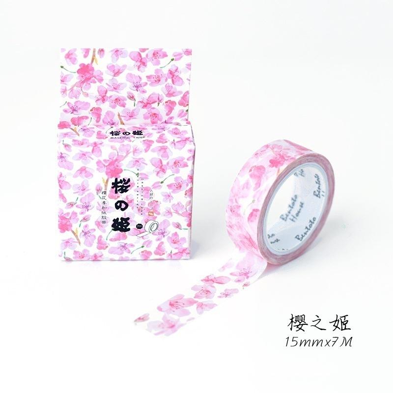 Cute Romantic Cherry Blossoms Decorative Adhesive Tape Washi Tape Masking Tape School Office Supplie