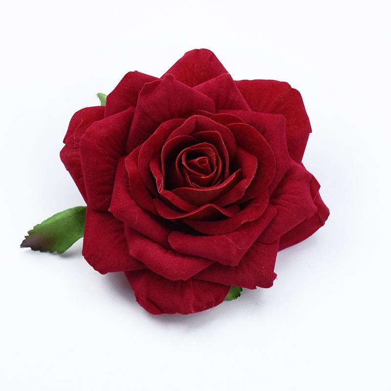 50PCS 10CM Big Roses Artificial Flower Home Decoration Christmas Wreaths Wedding Bridal Accessories Clearance Headwear Brooch