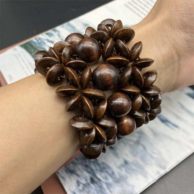 Width Bracelet Deep Colour Literary Retro Style Star Bracelet Retro Baking Paint Wooden Bracelet
