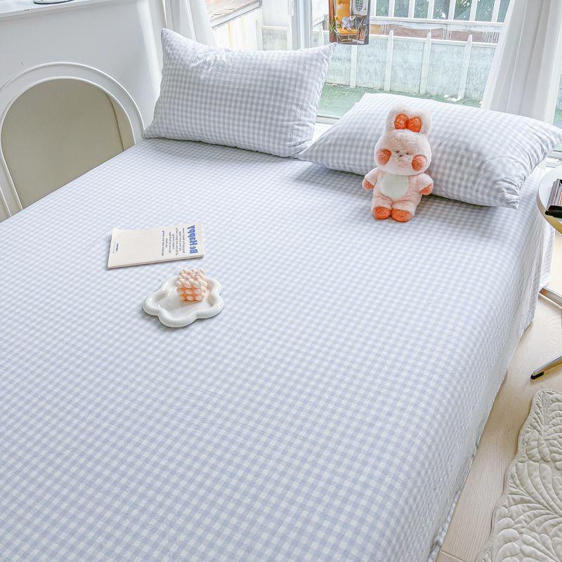 Ins Striped & Plaid Bed Sheet, Minimalist Bedding for Single Double Student Dorm and Home Use
