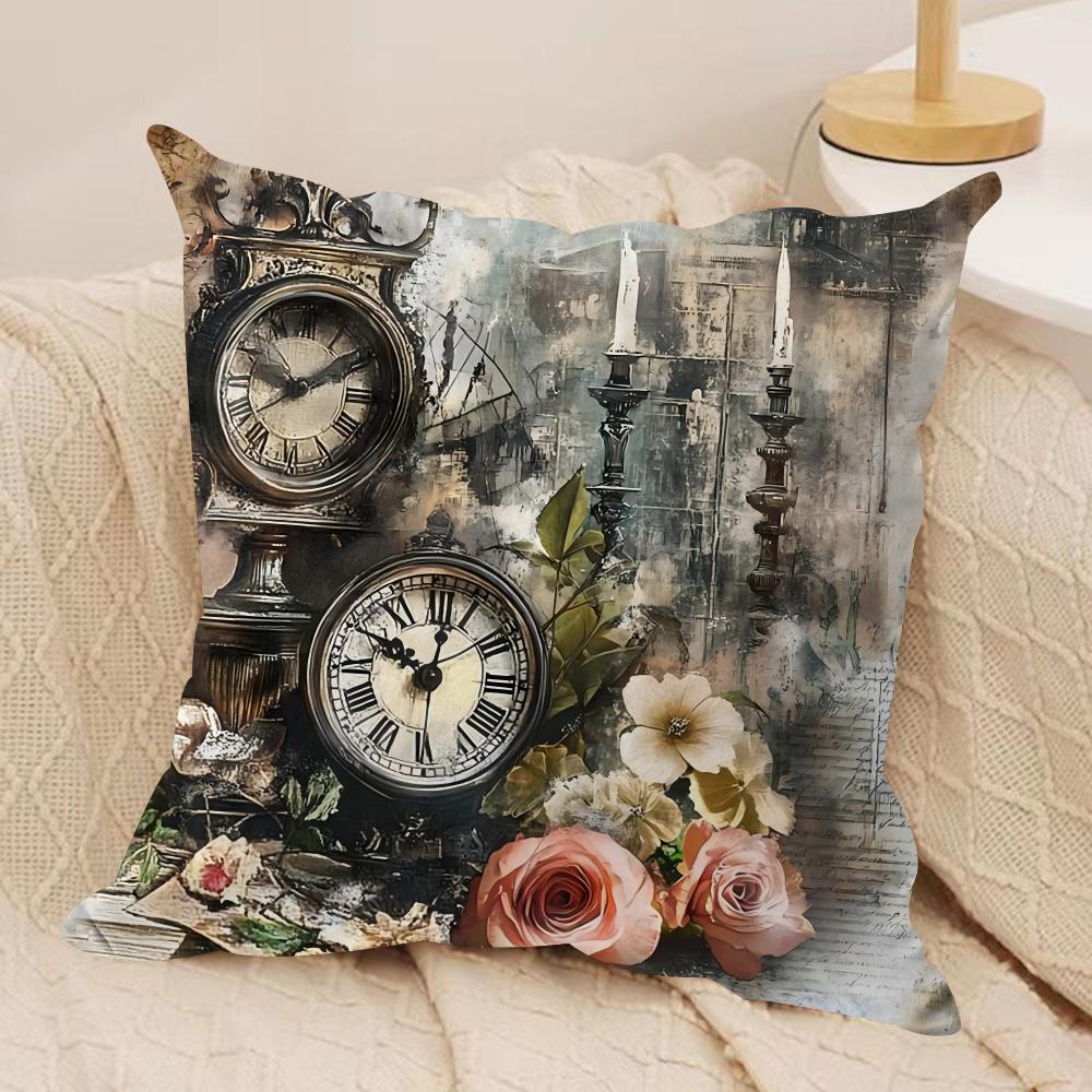 Vintage Floral Cushion Cover Soft Plush DoubleSided Printed Sofa Pillow Cushion Cover Cozy AllSeason Durable Decor Gift