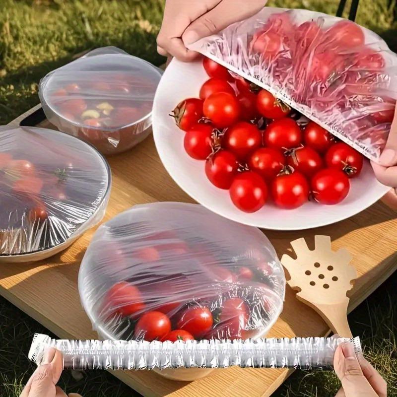 500pcs reusable thickened elastic food-grade plastic wrap, stretchable bowl covers, for kitchen fresh-keeping