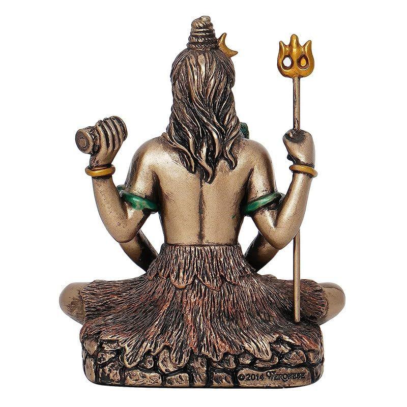 Decorative Shiva Idol, Bhole Nath, Mahadev Statue, Gold, 9 Inches, 1 Piece