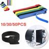 Reusable Nylon Cable Ties with Hook & Loop, Cord Organizer for Mouse, Earphones & Wires, 10/30/50 Pcs