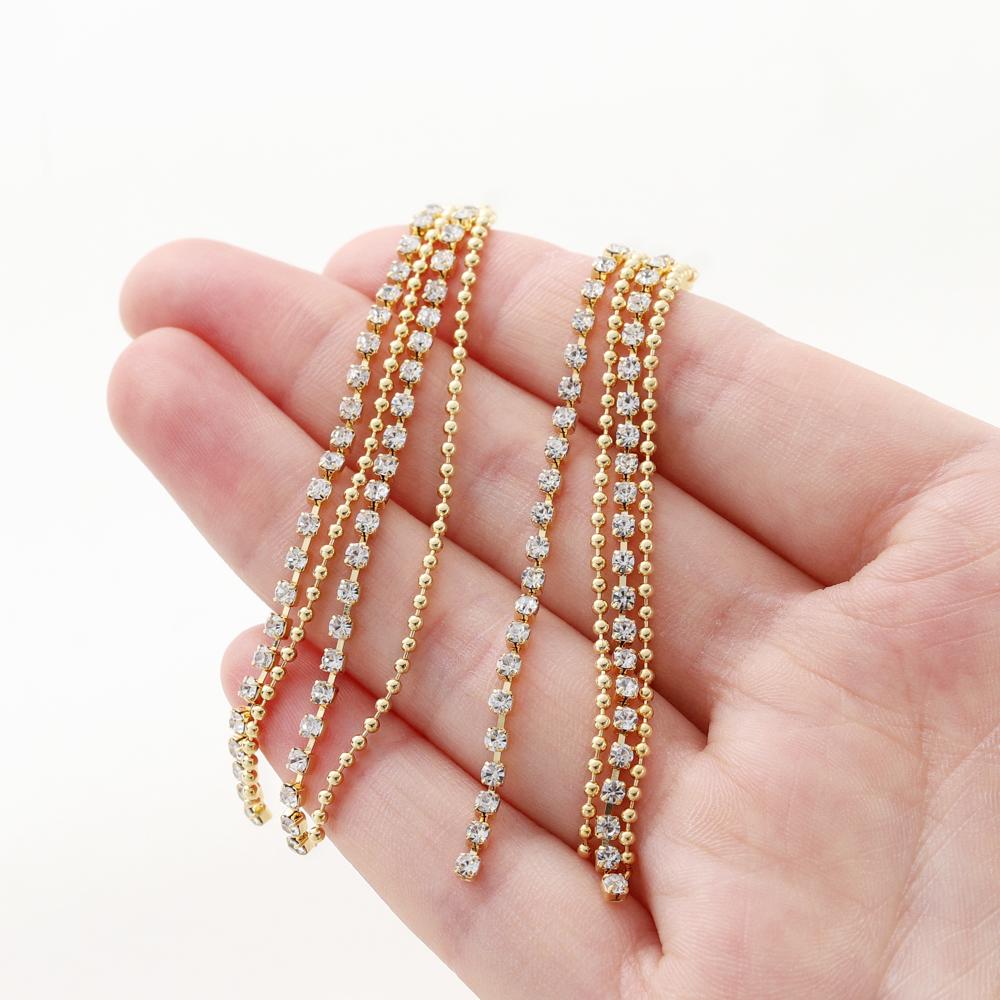 1Pair 14K/18K Gold Plated Brass Beads Chain Tassel Charm Pendant for Earrings Making DIY Earrings Accessories Supplies