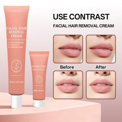 Facial Hair Removal Cream Set, Soothing Lotion And Scraper, Gentle Hair Removal Set, Are Suitable For Removing Hair From The Upper Lip.