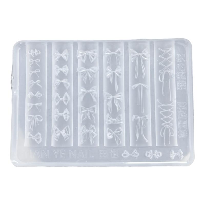 

High Transparency Silicone Bows Shaped Nail Art Mold For Crafts Professional Manicure Tools For Parties Weddings