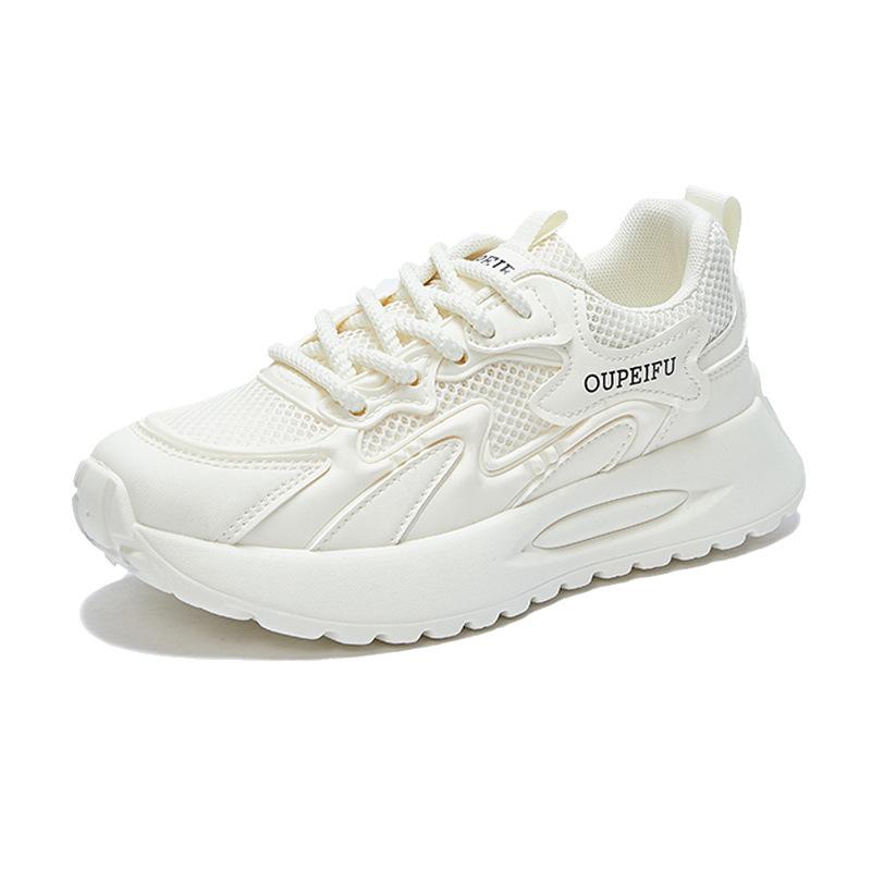 Beliebte Sportschuhe Plateausohle vielseitig dünne Laufnetzschuhe Damen Frühjahr 2025 neue Mesh atmungsaktive Dad-Schuhe