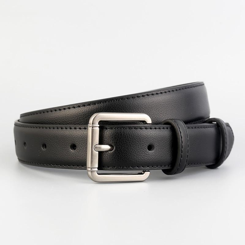 

Womens Genuine Leather Waist Belt With Double Layer Cowhide For Work And Leisure Style чёрный