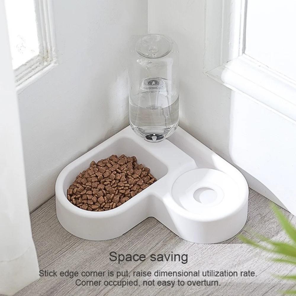 Corner Dog Bowl Pet Automatic Feeder Animal Water Drinking Large Capacity Dispenser High Appearance Level Feeding Basin
