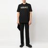 Versace Ss23 Letter Logo Printed Crew Neck Short Sleeve T-Shirt Men Tops Black 1008466-1A06056-1B000