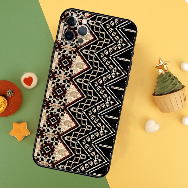 Fijian Masi Tapa Phone Case For iPhone 17 17Air 16 16E 15 14 13 12 11 Pro Max 12 13 Mini Shockproof Cover