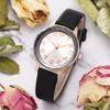 Fashionable Classic Digital Alloy Watch PU Leather Belt Ladies Wristwatch Quartz Watch Black