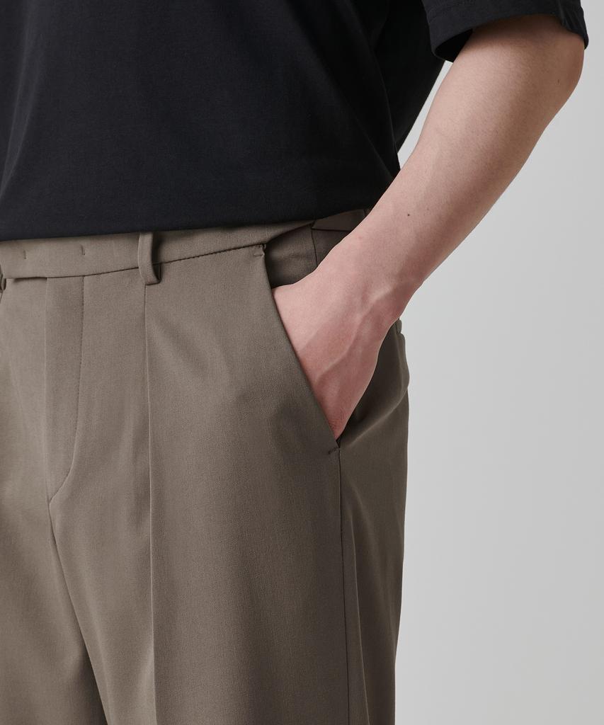 MUSINSA STANDARD Reverse One-Pleat Wide Hidden Banding Slacks [Dusty Beige]