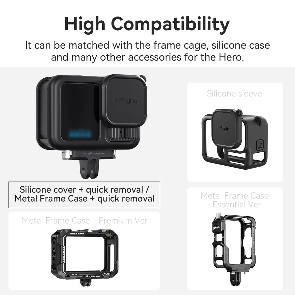 Magnetic Quick Release Base for GoPro Hero 13 Plastic Extension Mount Adapter Holder Bracket for Go Pro Hero 13 Black Accessorie