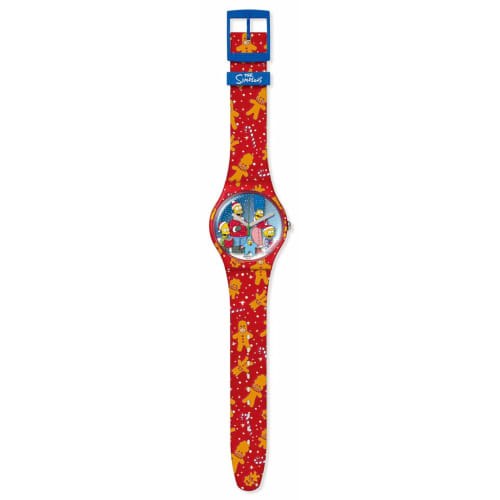 Swatch WONDROUS WINTER WONDERLAND SUOZ361 Watch, Red