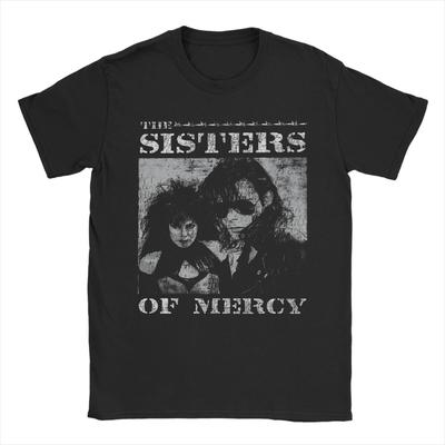 Vintage The Sisters of Mercy TShirt for Men Crew Neck Pure Cotton T Shirts  Short Sleeve Tee Shirt Summer Clothes