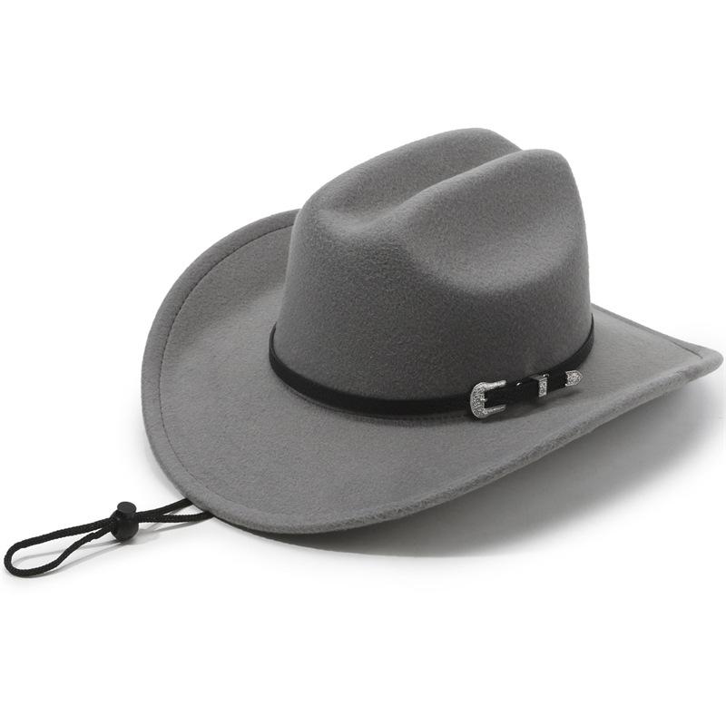 Vintage Western Cowboy Hat For Women Men's Gentleman Lady Jazz Cowgirl With Leather Wide Brim Cloche Church Sombrero Hombre Caps
