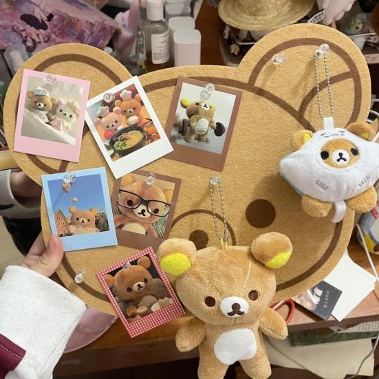 1/2Pcs Cartoon Bear Felt Board Home Office Living Room Wall Mount Animal Shape Memos Notes Photo Message Board Decoration