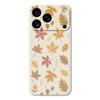 For iPhone 17 Pro Case Leaves Pattern Printing Straight Edge TPU Phone Back Cover