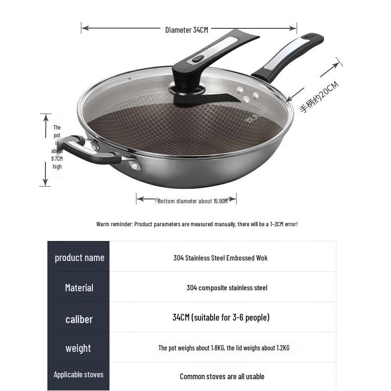 Cooker King 304 Stainless Steel Non-stick Wok
