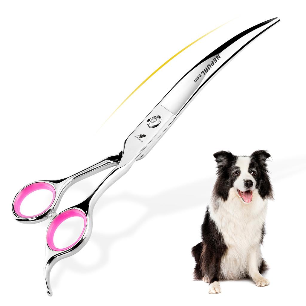 High-End Double-Tailed Bend, Matte 7.0-Inch Bend Scissors, Pet Scissors, Professional Grade, Up And Down Bends, For Pet Masters