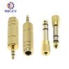 Gold 6.3mm 1/4" Male Plug To 3.5mm 1/8" Female Jack Stereo Headphone Audio Adapter Home Connectors Adapter Microphone Hot Sell