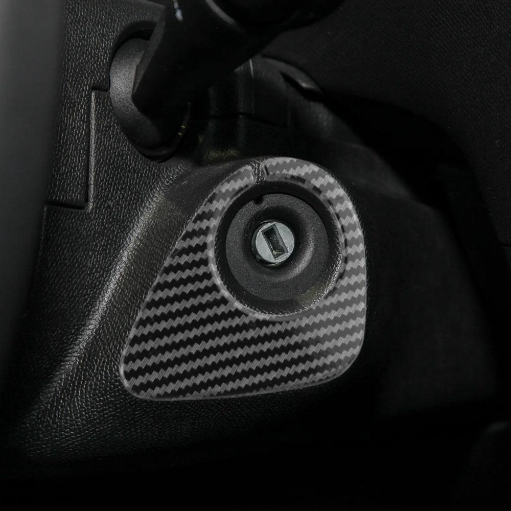 For Peugeot 2008 208 308 2013-2018 Abs Carbon Fiber Ignition Key Ring Cover Trim Sticker Car Interior Accessories