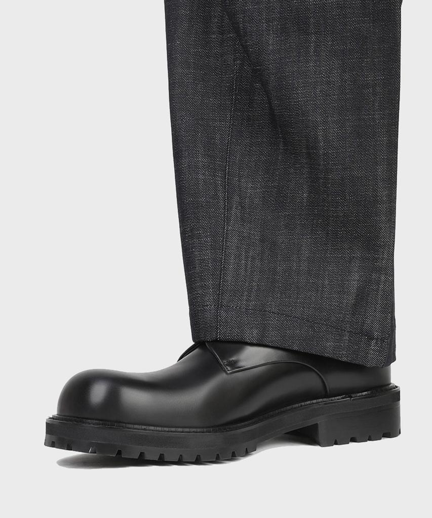 Firenze Atelier [Vibram] Volume Toe Hidden Stitch Pull-Up Leather 3-Hole Derby 1090 [Shine Black]