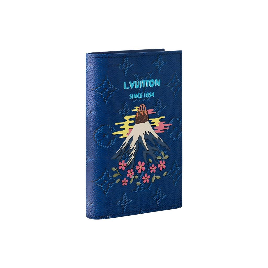 Louis Vuitton X Nigo Collaboration Monogram Coated Canvas Passport Holder Men Accessories Blue M25967