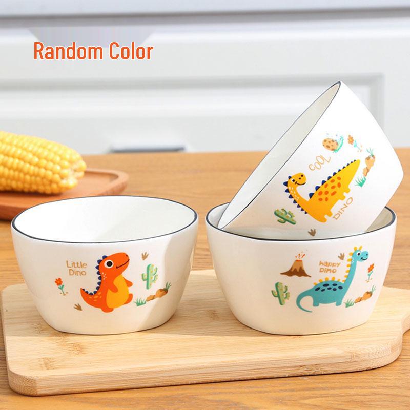 

Мультяшный керамический набор посуды в скандинавском стиле: Миска для риса, Суповая миска, Тарелка и Блюдо - Коллекция китайской бытовой посуды.