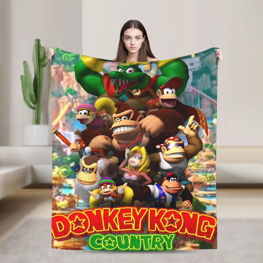 Donkey Kong Spiel Decken Flanell Super Warme Überwurfdecke für Bettdecke Sommer