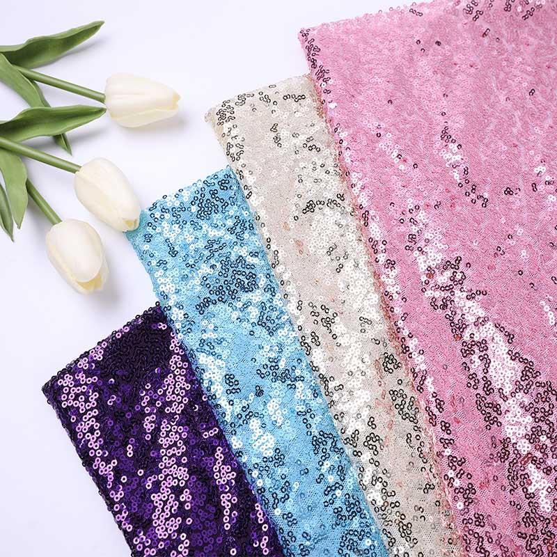 Solid Color 3mm Encrypted Sequin Fabric DIY Pillowcase Dress Clothing Wedding Birthday Home Decor Mesh Fabric Tablecloth Decor