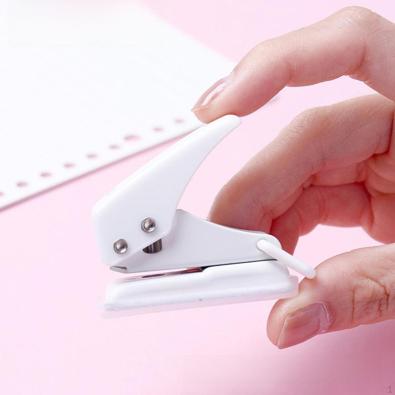 

Мини-дырокол для офиса Компактный многоразовый канцелярский аксессуар для взрослых Дырокол для бумаги белый