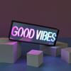Led Neon Lamp With The Inscription Good Vibes, Modern