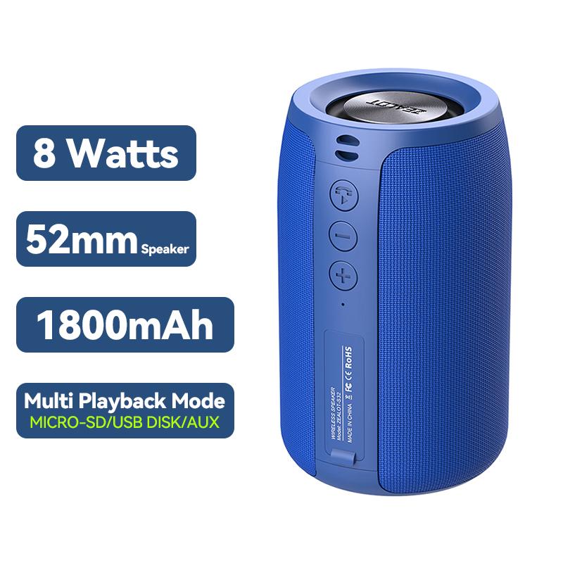 ZEALOT S32 Pro Bluetooth Speaker Wireless Subwoofer TWS Portable Bass Stereo Support USB Micro SD Card