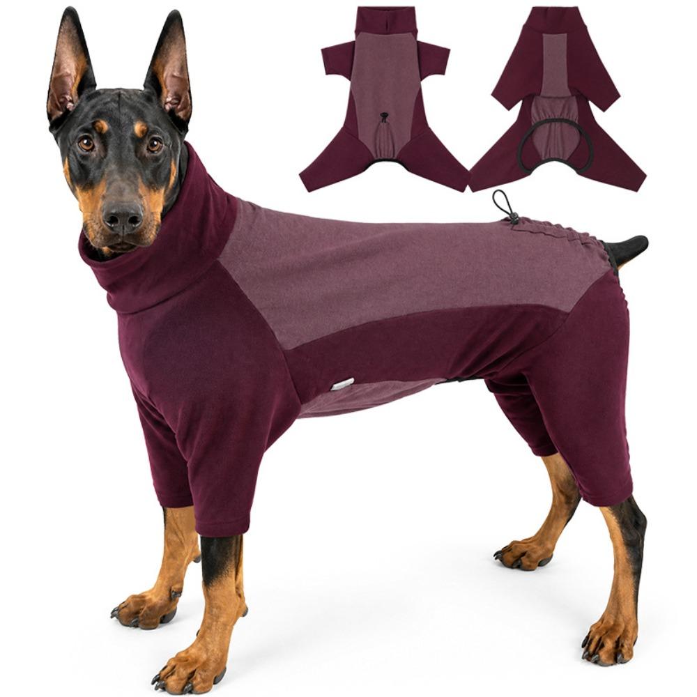 High Stretch Fleece Dog Jumpsuit Soft Warm Dog Warm Pajamas Dog Winter Home Outfit  Sleeping