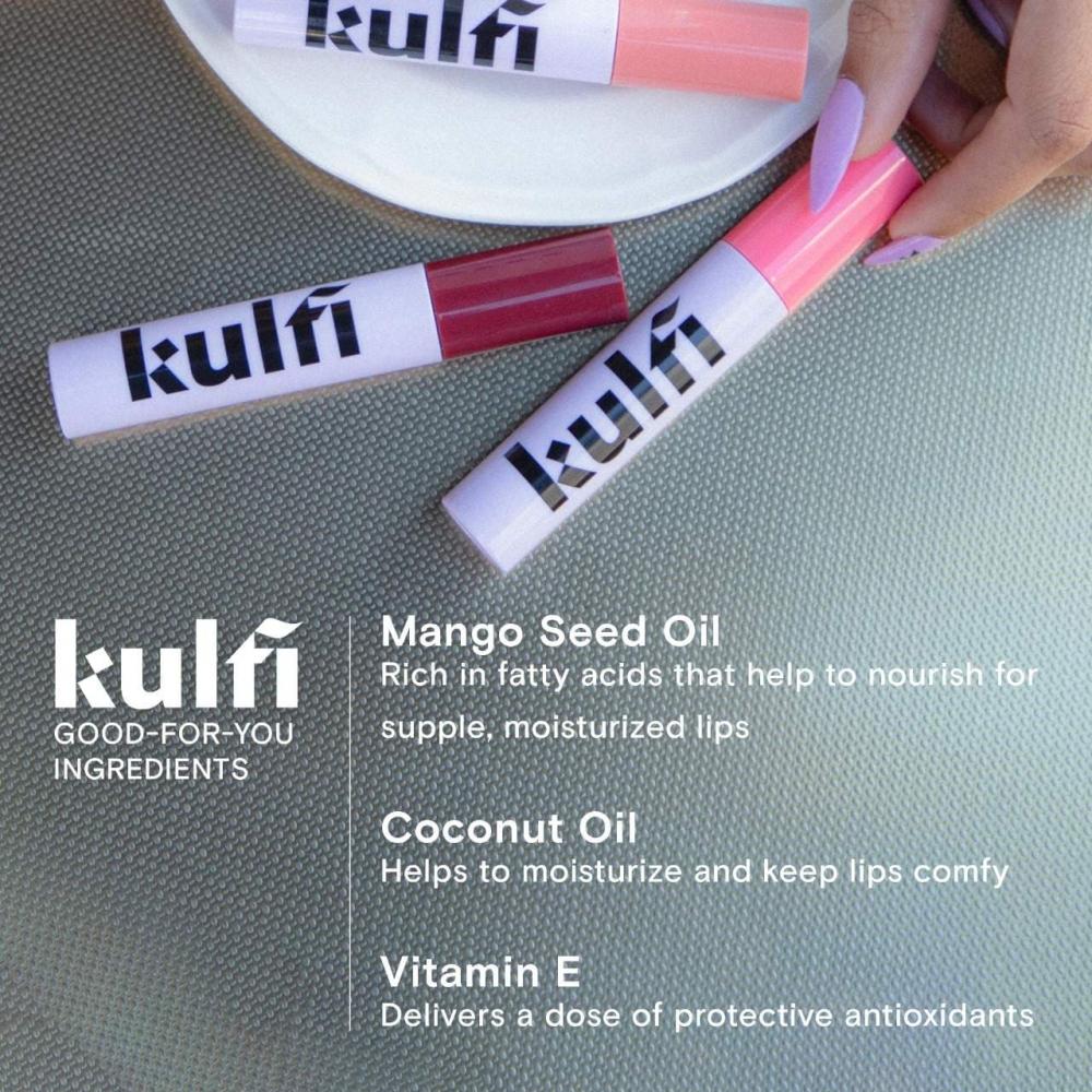 Kulfi Lassi Lips Staining Long Lasting Moisturizing Lip Oil 0.14 Oz Black Cherry Deep Red Brown