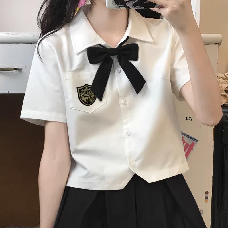 

Комплект униформы в стиле JK, рубашка с коротким рукавом и плиссированная юбка, для миниатюрных L