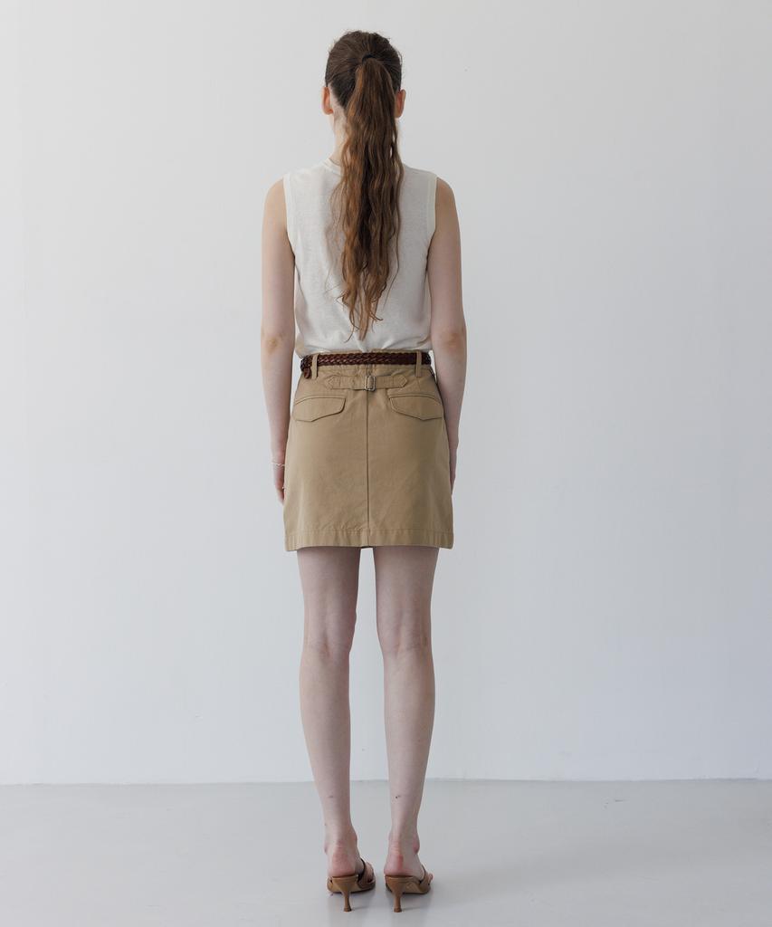 Tudument Cotton Mini Skirt Beige