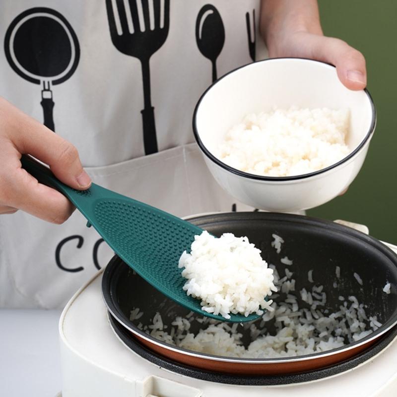 Plastic Rice Serving Spoon Antistick Surfaces Heat Resistant Safe Ergonomic Grip Paddle For Hot Meals And Steaming Pot