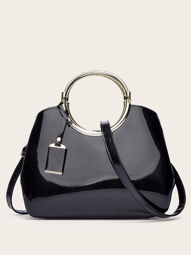 Red Bridal Bag New Fashion Glossy Patent Leather Women's Bag Crossbody Bag Handbag Shoulder Large Capacity Tote Bag