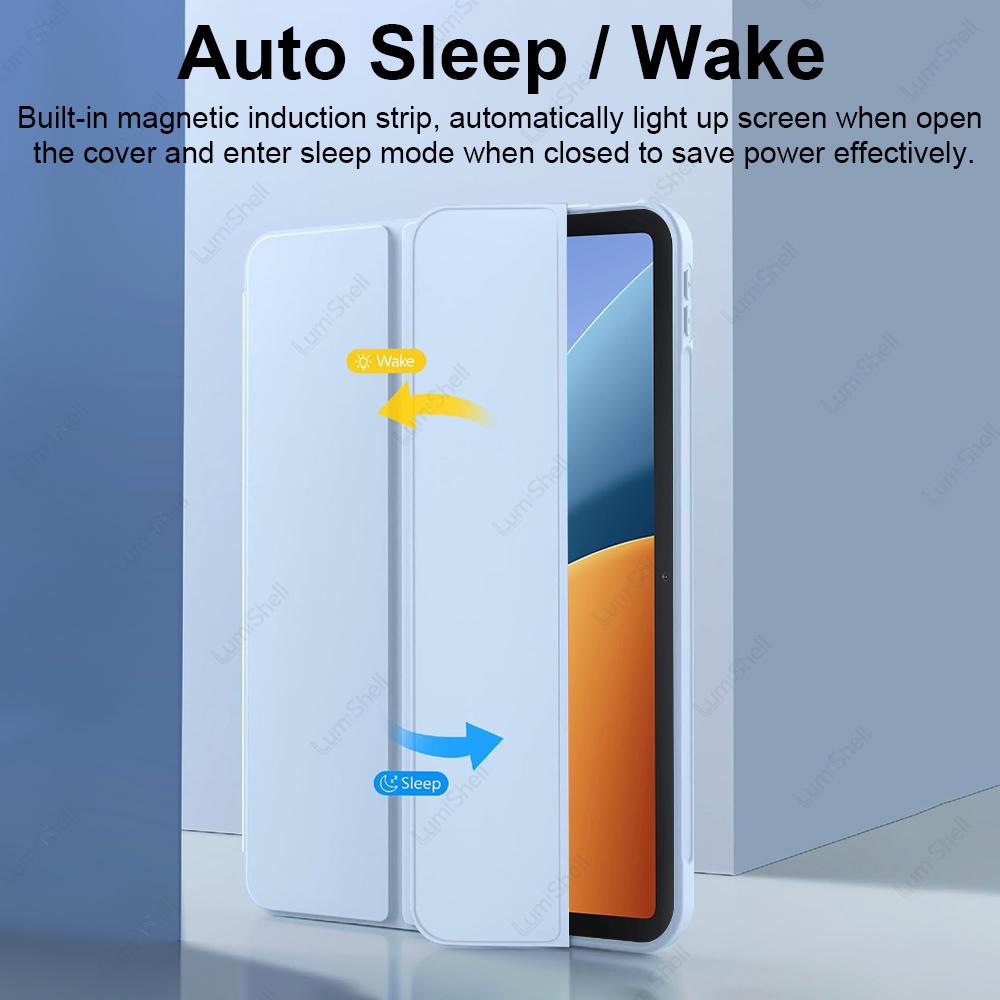 Hülle Für Xiaomi Redmi Pad 2 SE 9.7" 2026 PU-Leder Weiche Silikon-Rückseite Faltständer Magnetische Auto-Schlaf / Aufwachfunktion