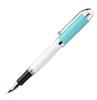 Xezo Visionary Brass and Aluminum Fountain Pen with Fine Sky Blue and White Hand Lacquer Limited Edition of 500 Classic Art Deco Color Body Style Nib,