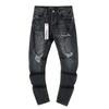 Jeans de Hombre Rectos con Parches Desgastados Estilo Vintage High Street Pantalones Casuales