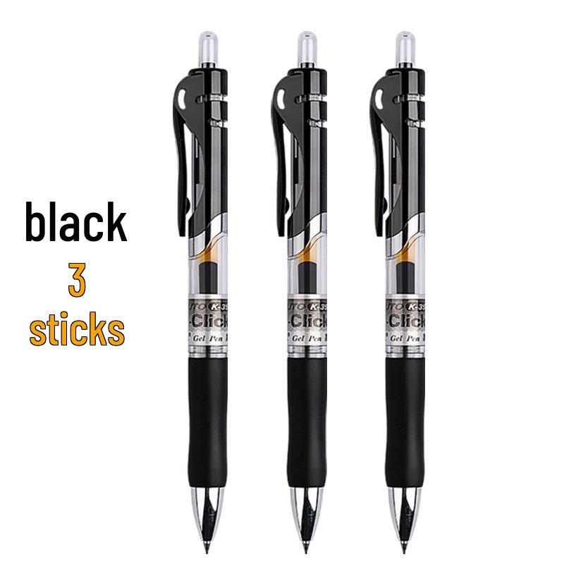 MG Morning Click Neutral Pen - Black, Quick-Dry, Smooth for Exams, Junior High Students, Signature Writing, 0.35mm Refill
