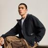Li Ning Wow Wade Series Water-Resistant Comfortable Casual Hooded Zipper Letter Print Fleece Windbreaker Men Outerwear Black AFDU225-1